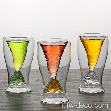 Tasse de queue de sirène en cristal de 100 ml pour cocktail